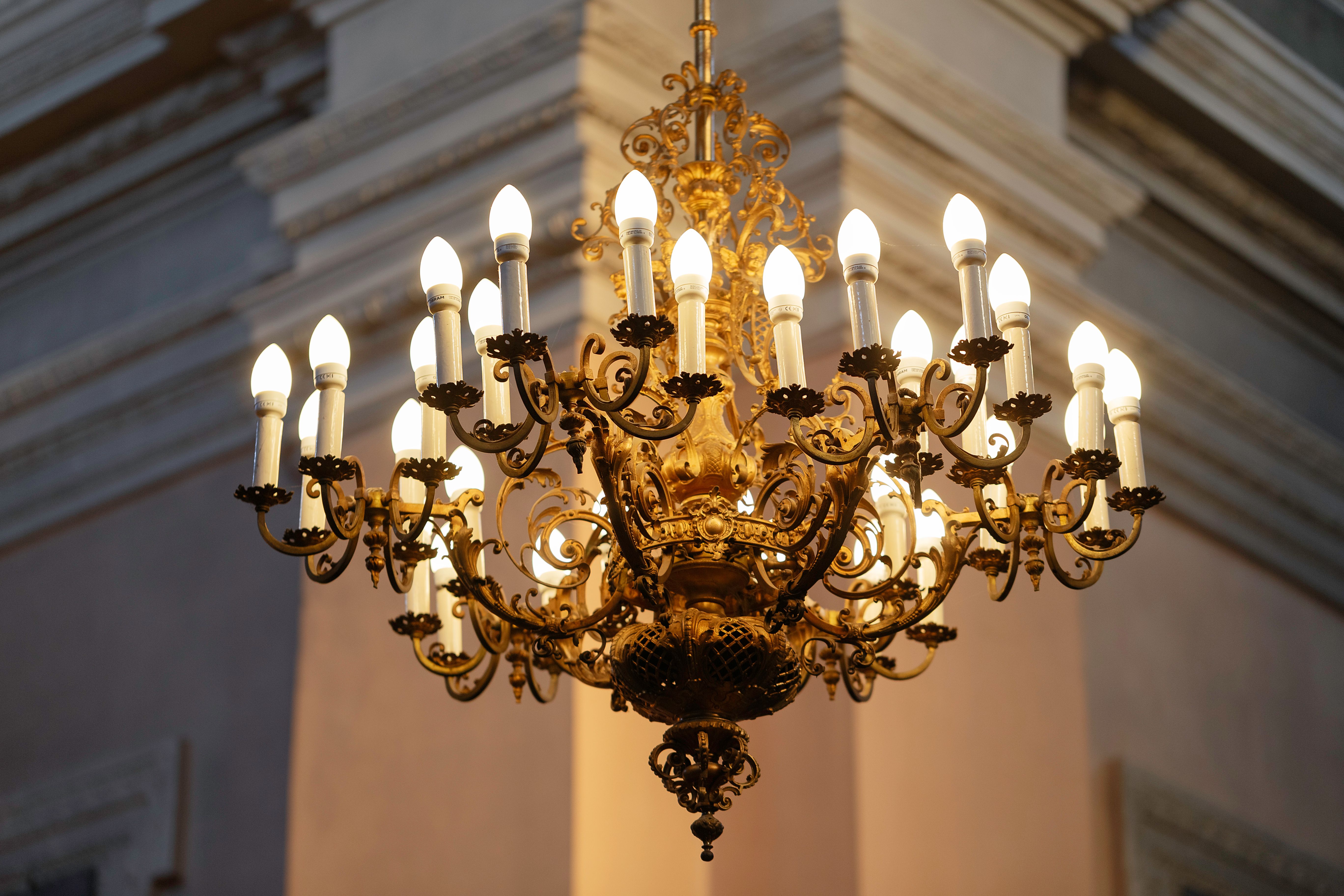 A fragment of the chandelier, the 1880s–1890s, the church of the Holy Cross (Carmelitian) in Kaunas. Photo by Povilas Jarmala, 2019