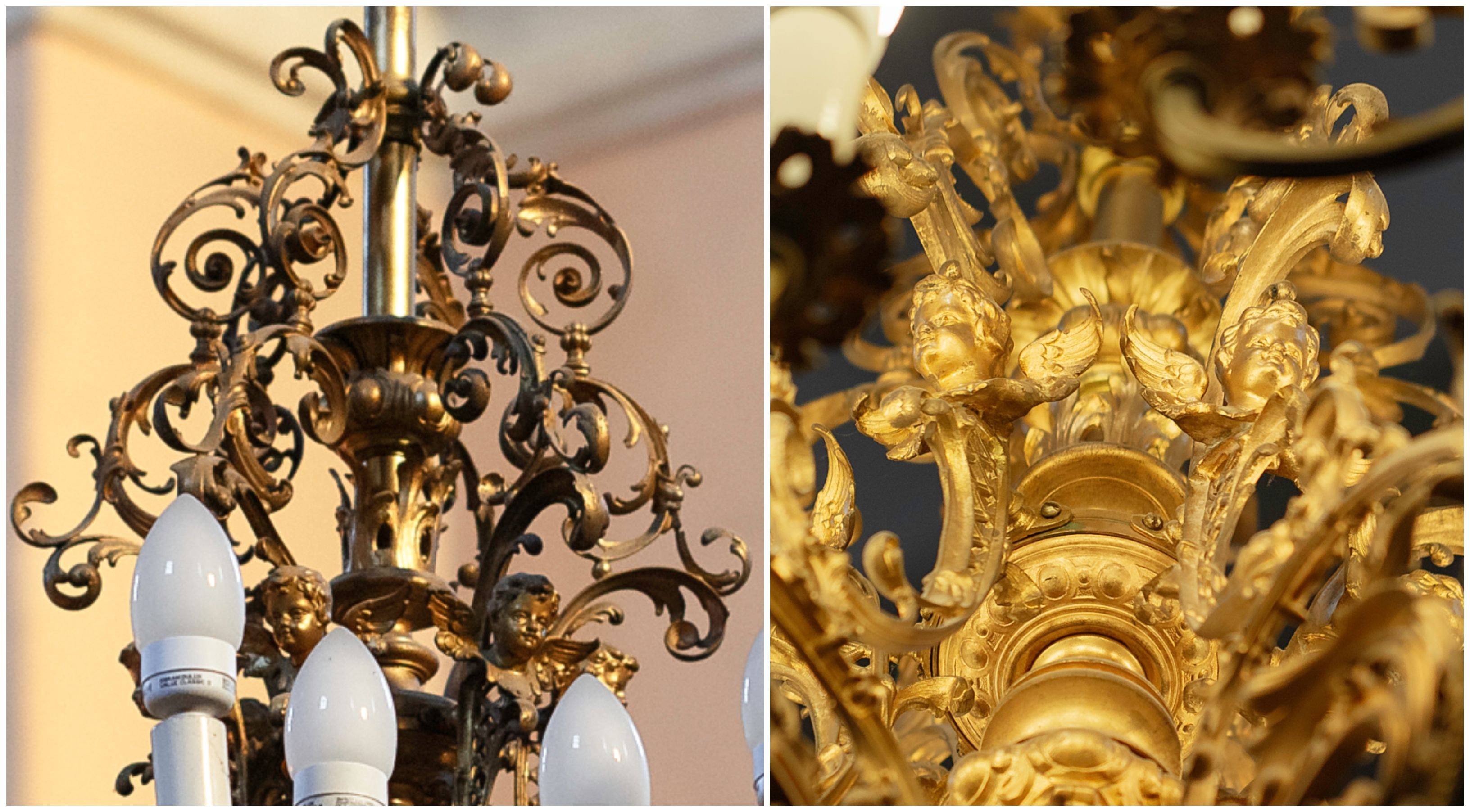 A fragment of the chandelier, the 1880s–1890s, the church of the Holy Cross (Carmelitian) in Kaunas. Photo by Povilas Jarmala, 2019